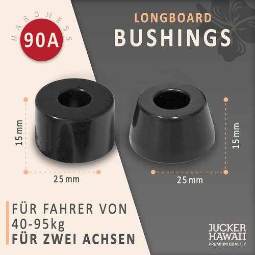 JUCKER HAWAII Longboard BUSHINGS 90A negro - para todos los trucks